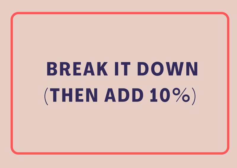 Break it down, then add 10%, ADHD Strategy